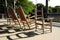 Rockers and straight chairs on a Victorian porch