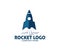 Rocket advance technology launching logo design