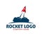 Rocket advance technology launching logo design