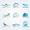 Rocket and air plane logo vector set design