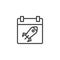 Rocket Calendar Page outline icon