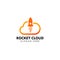 Rocket cloud logo design template. cloud tech logo design template