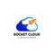 rocket cloud logo design template. cloud tech logo design template
