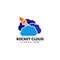 rocket cloud logo design template. cloud tech logo designs template