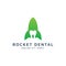 Rocket dental negative space logo design