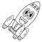Rocket with Face Vehicle Coloring Page for Kids