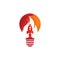 Rocket fire bulb shape concept logo design.