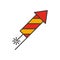 Rocket firework color icon