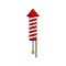 Rocket for fireworks. Petard for festive fire, firecracker. Traditional celebration july 4th. Vector flat cartoon design