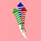 Rocket for fireworks. Petard for festive fire, firecracker. Traditional celebration july 4th. Vector flat cartoon design