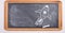 Rocket flying in launch Education drawing on blackboard for school