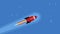 Rocket flying in space