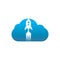 Rocket food with cloud icon logo design illustration.