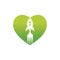 Rocket food with heart icon logo design illustration.