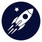 Rocket icon, space ship vector symbol