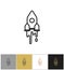 Rocket icon, spaceship silhouette, futuristic engine vehicle ship sign
