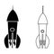 Rocket icon vector set. spaceship illustration sign collection. Space symbol.