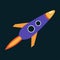 Rocket Launch as Space Adventure for Exploring Galaxy Vector Illustration