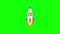 Rocket launch cartoon animation in flat style, HD mp4 with green screen Chroma key