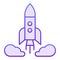 Rocket launch flat icon. Spacecraft violet icons in trendy flat style. Spaceship gradient style design, designed for web