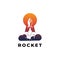 Rocket launch symbol logo design vector template.