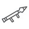 Rocket launcher line icon, firearm and grenade, weapon sign, vector graphics, a linear pattern on a white background.