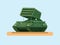 Rocket launcher tank army force vehicle object cartoon illustration vector