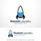 Rocket Laundry Logo Template Design Vector, Emblem, Design Concept, Creative Symbol, Icon