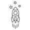 Rocket line icon, space ship vector illustration