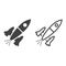 Rocket line icon, Spacecraft outline and solid vector sign, line