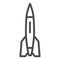 Rocket line icon, transport symbol, space ship vector sign on white background, missile icon in outline style for mobile