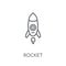 Rocket linear icon. Modern outline Rocket logo concept on white