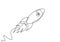 Rocket One line drawing. Spaceship concept vector minimalism style