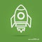 Rocket outline icon white color