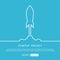 The rocket outline stoke startup business. Vector illustration