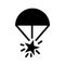 Rocket Parachute Flare Black Icon ,Vector Illustration, Isolate On White Background Label. EPS10