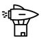 Rocket parcel delivery icon, outline style