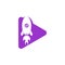 Rocket Play logo icon vector template, Creative design, Symbol