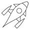 Rocket with porthole icon, outline style