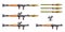 Rocket Propelled Grenade. RPG. Firearms. Colorful image Set. RPG Anti-tank rocket launcher. Sniper scope rifle.