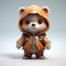 Rocket Raccoon: Cute And Colorful Zbrush Character In Orange Hooded Jacket