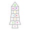 Rocket shaped hopscotch child leisure game with colorful numbers