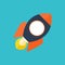 Rocket ship in a flat style.Vector illustration, Project startup