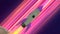 Rocket Ship Flying Through Space. Neon Diagonal Anime Speed Lines. 3d illustration