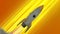 Rocket Ship Flying Through Space. Yellow Diagonal Anime Speed Lines. 3d illustration