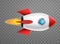 Rocket ship vector icon. Space travel rocket vehicle spaceship illustration.