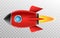 Rocket ship vector icon. Space travel rocket vehicle spaceship illustration.