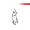 Rocket or shuttle thin line vector icon, editable stroke