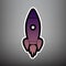 Rocket sign illustration. Vector. Violet gradient icon with blac