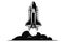 Rocket silhouette illustration astronaut vehicle icon,rocket base icon. Simple sign illustration